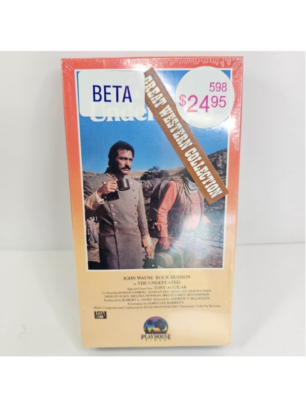 SEALED The Undefeated BETAMAX John Wayne Rock Hudson Playhouse BETA NEW